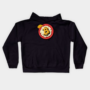 High-Quality Comic Bitcoin Logo: Symbol of Digital Currency Kids Hoodie